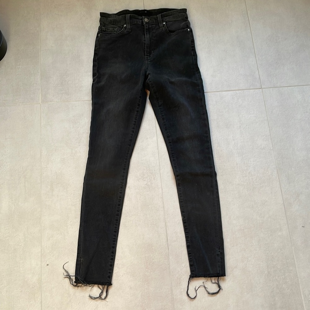 Joe’s skinny black stretchy midrise waist jeans in sz.25